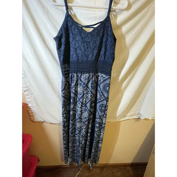 No Boundaries Romper Navy Blue Xl 15-17 One Piece - Picture 7 of 7